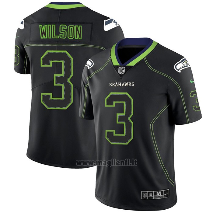 Maglia NFL Limited Seattle Seahawks Wilson Lights Out Nero